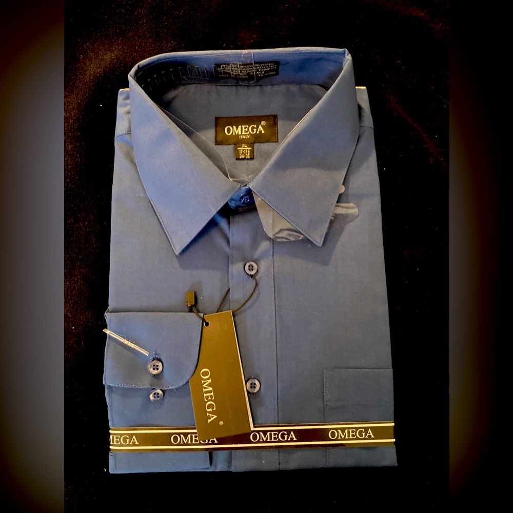 Omega Royal Blue Men’s Shirt 17-17 1/2 34-35 XL